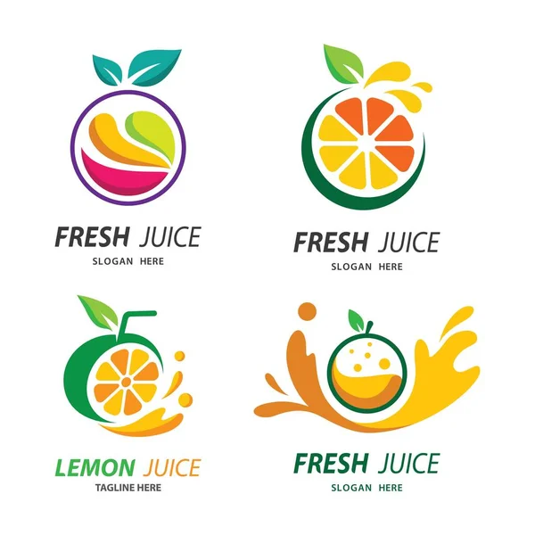 Frischer Saft Logo Bilder Illustration Design — Stockvektor