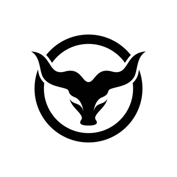 Toro Testa Logo Immagini Illustrazione Design — Vettoriale Stock