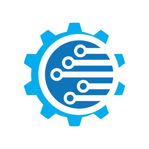Design Ilustração Imagens Logotipo Tecnologia Engrenagem — Vetor de Stock