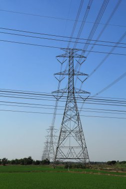 Yürüme yolunun yanında elektrik direği