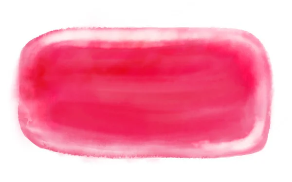 Abstraktes rosa Aquarell auf weißem Hintergrund. Pastellfarbe für Banner, Dekoration, Pinselstrich. — Stockfoto