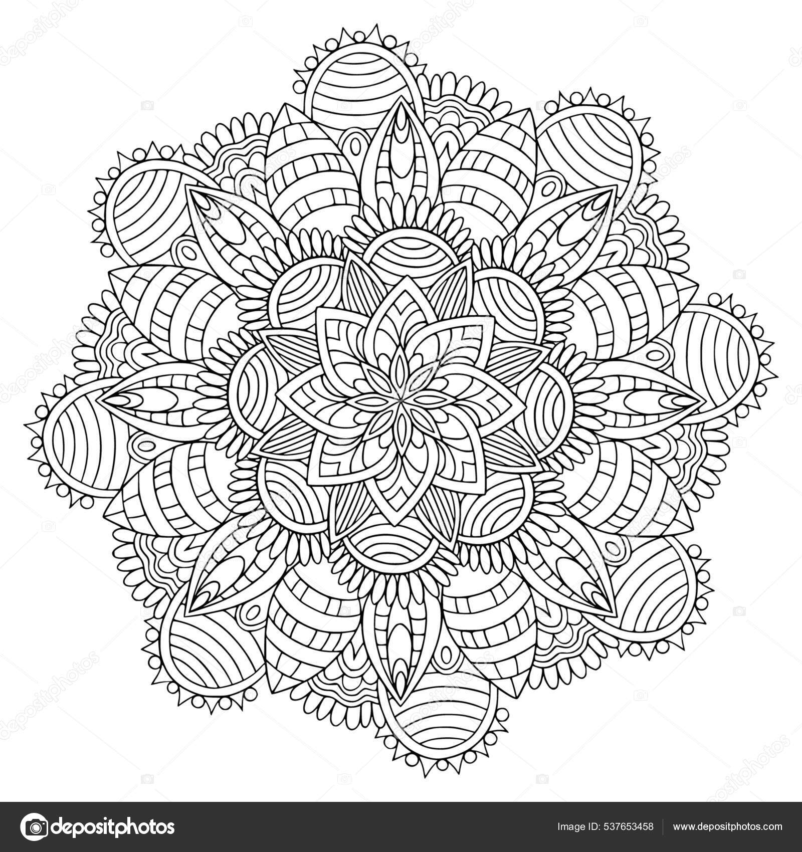 Coloriage Pour Adultes Coloriage Mandala Floral Coloriage Mandala  Circulaire