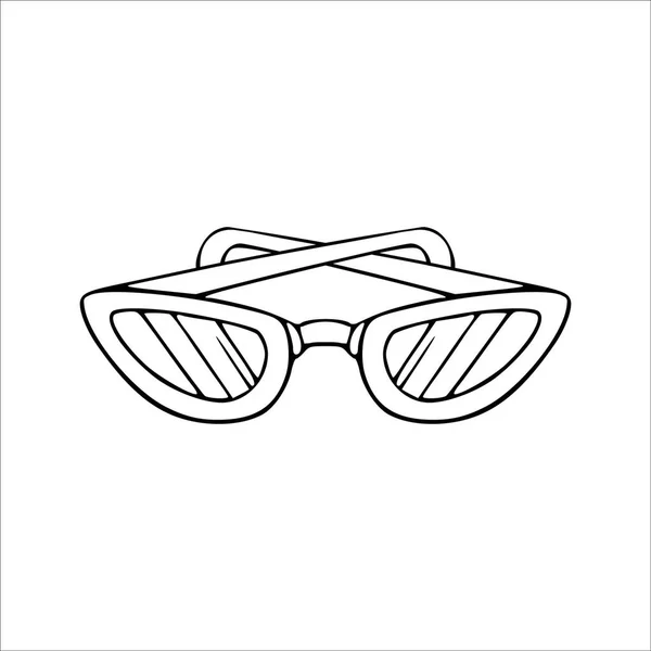 Ikona Vektoru Slunečních Brýlí Izolována Ručně Kreslené Letní Brýle Náčrtek — Stockový vektor