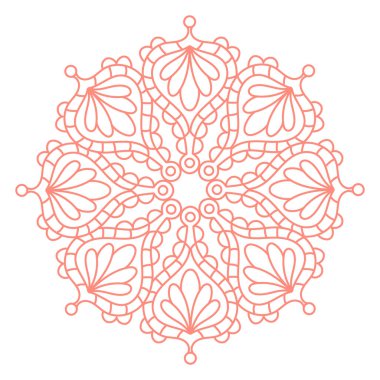 Süslü mandala, lale yayı güdüleri ve dekoratif unsurlarla. Karalama ve zamazingo öğeleriyle yetişkinler için boyama kitabı sayfası. Vektör el izole edildi.