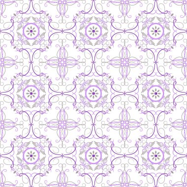 Vintage purple ornamental seamless pattern