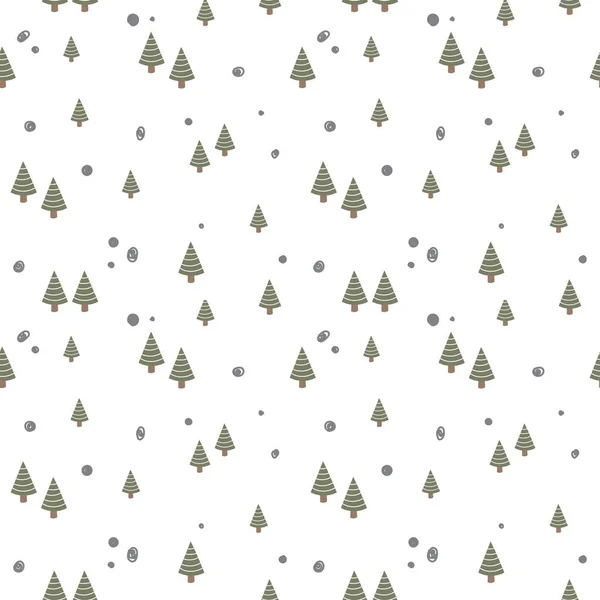 Simple Tree Seamless Pattern Organic Style — стоковый вектор