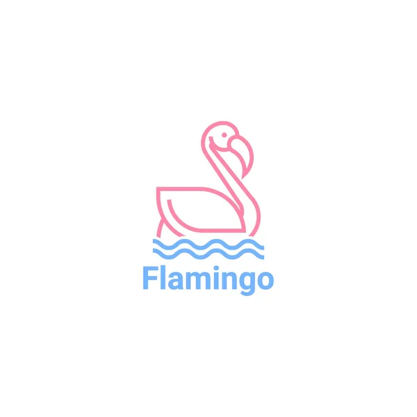 Icon Logo Flamingo Conceito Arte Linha — Vetor de Stock