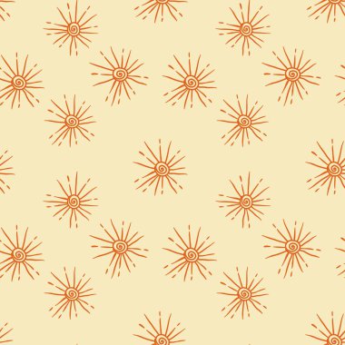 Abstract Sun Pattern in hand drawn style