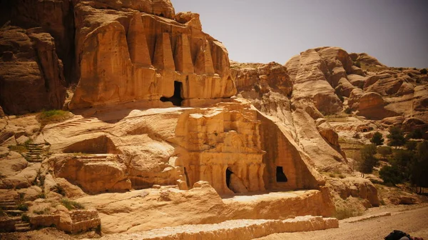 Petra Jordânia Fevereiro 2018 Ruínas Antiga Cidade Grande Cânion — Fotografia de Stock
