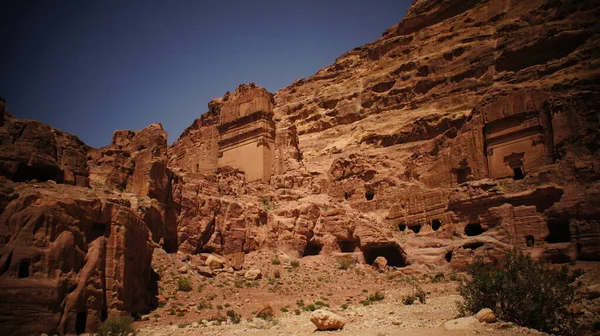 Ερείπια Της Αρχαίας Πόλης Της Πέτρας Jordan — Φωτογραφία Αρχείου