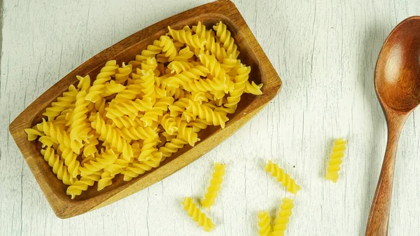 Pasta Dish Dry Appetizing Spiral Macaroni Kitchen Food Preparation — Stockfoto