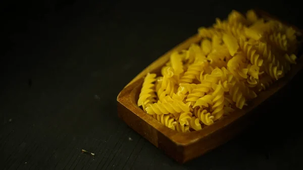 Pasta Dish Dry Appetizing Spiral Macaroni Kitchen Food Preparation — Stock Photo, Image