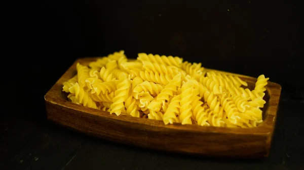 Pasta Dish Dry Appetizing Spiral Macaroni Kitchen Food Preparation — Stock Photo, Image