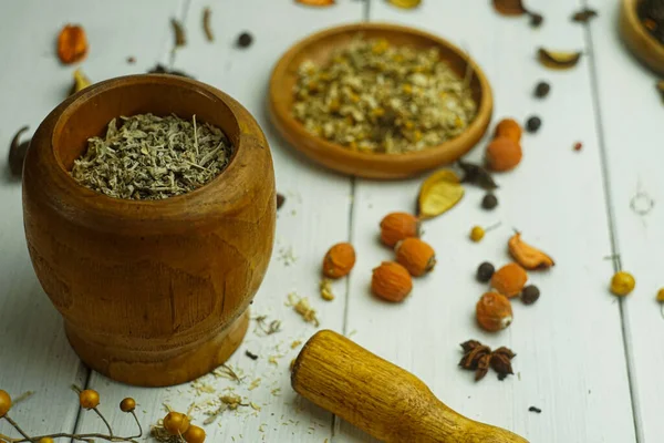 Chamomile Herbal Tea Health Tea Ingredients Clove Saffron Verbena Louise —  Fotos de Stock