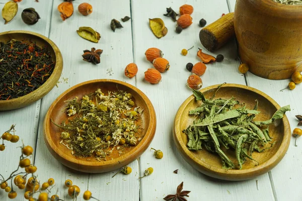Chamomile Herbal Tea Health Tea Ingredients Clove Saffron Verbena Louise — Fotografia de Stock