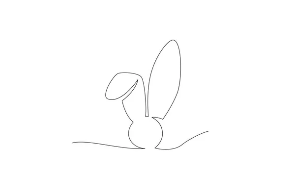 Wesołych Świąt Wielkanocnych Easter Bunny Ilustracja Ciągły Rysunek Linii — Wektor stockowy