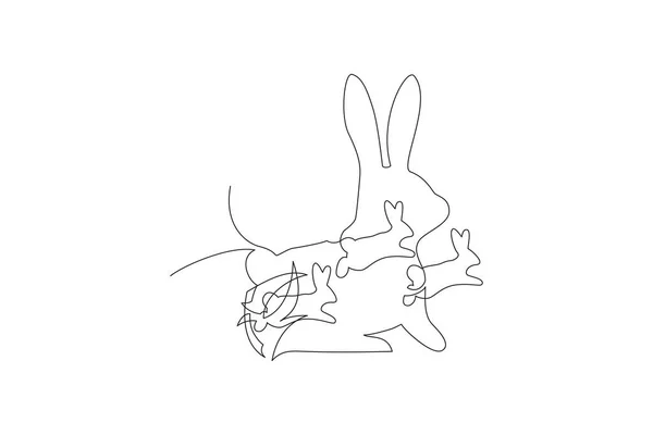 Έχετε Ένα Πολύ Καλό Πάσχα Πάσχα Bunny Εικονογράφηση Συνεχή Γραμμή — Διανυσματικό Αρχείο