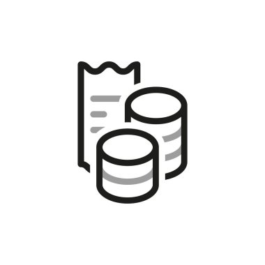 Basit Finansal Rapor Vektör Hattı Simgesi. Finansal belgeler. Çek ve para..