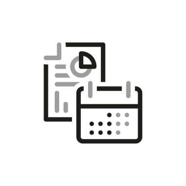 Basit Finansal Rapor Vektör Hattı Simgesi. Finansal belgeler. Takvim planı.