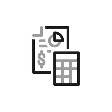 Basit Finansal Rapor Vektör Hattı Simgesi. Finansal belgeler, kâr hesapları.