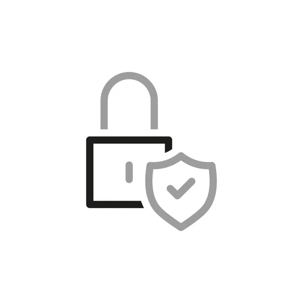 Simple Locks Related Vector Line Icons Shield Security — Vetor de Stock