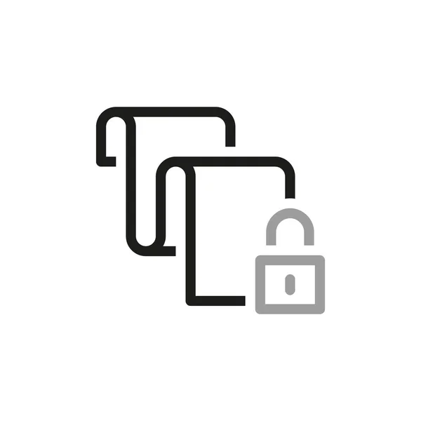 Simple Locks Related Vector Line Icons Document Protection — Vetor de Stock