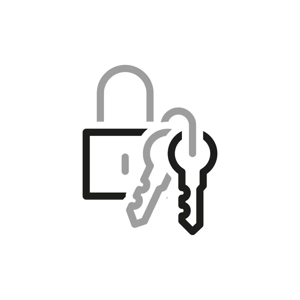 Simple Locks Related Vector Line Icons Keys Security Encryption — Vetor de Stock