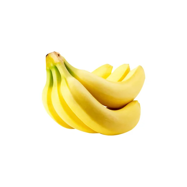 Single Banana Isolated Beautiful Edible Yellow Banana Bunch Bananas — Archivo Imágenes Vectoriales