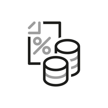 Vergiyle İlgili Vektör Hattı Simgelerinin Basit. Bu tür Para Raporu, Faiz oranı, Vergi İadesi ve daha fazlasını içerir.