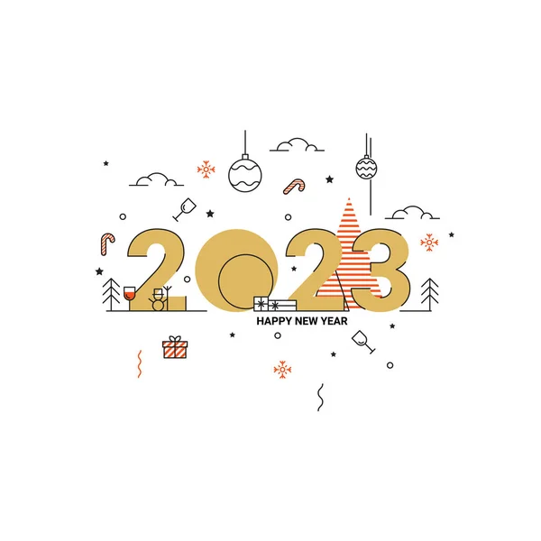 Negocios Feliz Año Nuevo 2023 Tarjeta Felicitación Concepto Ilustración Vectorial — Vector de stock