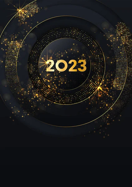 Happy New Year 2023 Șablon Design Felicitărilor Iarnă Poster Petrecere — Vector de stoc