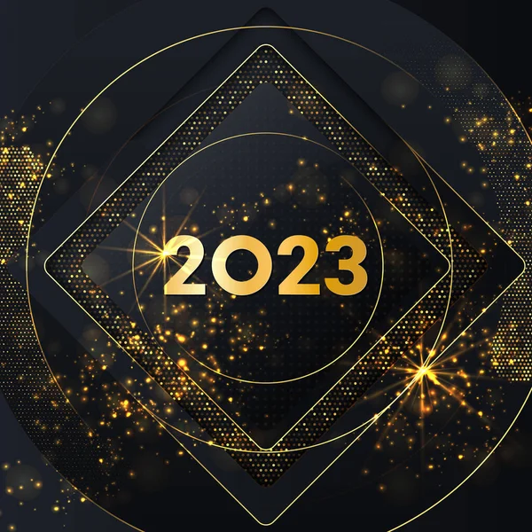 Bonne Année 2023 Modèle Conception Carte Voeux Vacances Hiver Affiche — Image vectorielle