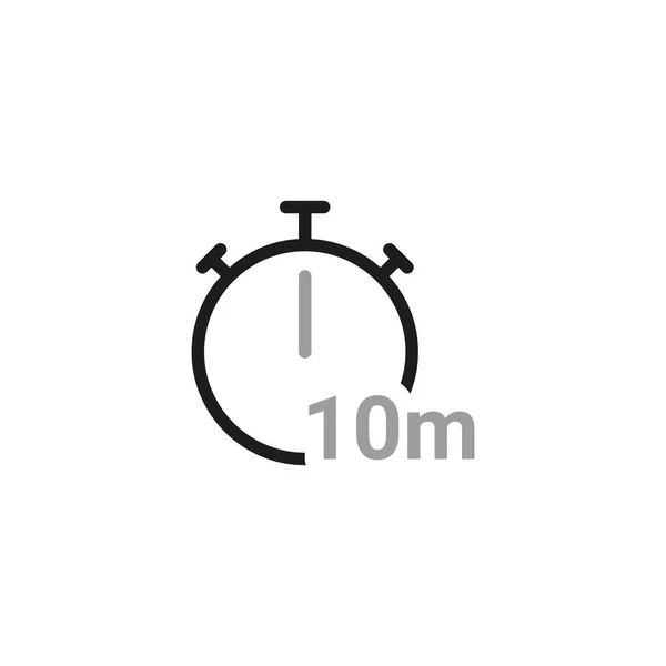 Einfache Der Timer Verwandte Symbole Zehn Minuten Zeitschaltuhr — Stockvektor