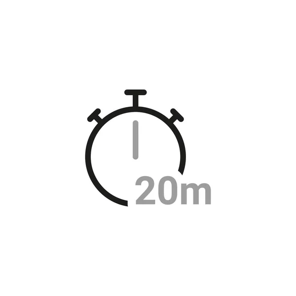 Einfache Der Timer Verwandte Symbole Zwanzig Minuten Zeitschaltuhr — Stockvektor