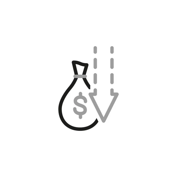 Simple Money Movement Related Vector Iconos Icono Caída Beneficios Ingresos — Archivo Imágenes Vectoriales