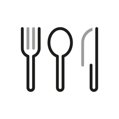 Restoran İşletmelerinin Vektör Hattı Simgeleri. Bıçak, kaşık, çatal gibi ikonlar içerir..