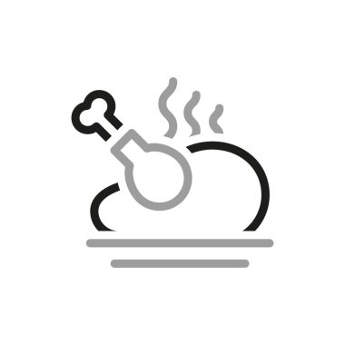 Restoran İşletmelerinin Vektör Hattı Simgeleri. Yiyecek, et, tavuk, sıcak gibi ikonlar içerir.