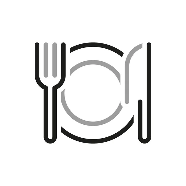 Vector Line Icons Restaurant Business Contains Icons Knife Plate Fork — Stock Vector