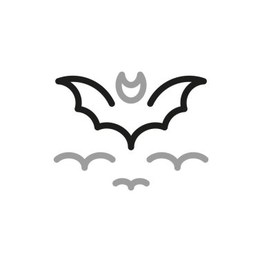 Cadılar Bayramı İlgili Vektör Hattı Simgeleri Basit. Cadılar Bayramı ikonu koleksiyonu. Yarasa gibi simgeler içerir.