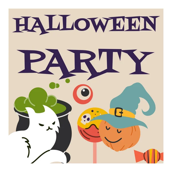 Halloween Greeting Card Poster Party Sign Concept Illustration Sign Symbol — ストックベクタ