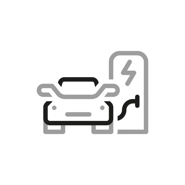 Simple Car Charging Station Related Vector Line Icon Contains Icon — ストックベクタ