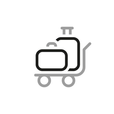Icon associated with wealth. Luggage transportation icon.