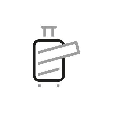 Icon associated with wealth. Luggage wrapping protective film icon.