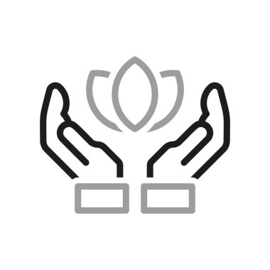 Simple of hands holding ecology vector Line Icon. Icon for renewable energy, green technology. Design elements for you projects.