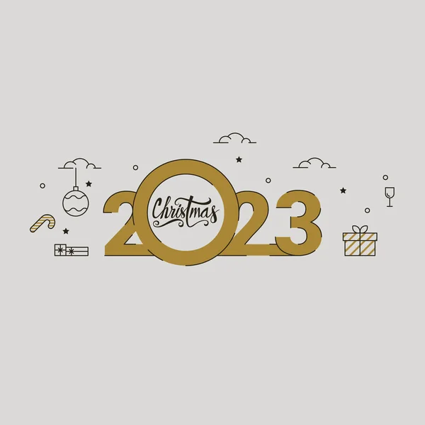Поздравление Новым 2023 Годом Концепция Векторной Иллюстрации Фона Поздравительной Открытки Лицензионные Стоковые Векторы