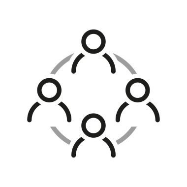 Takım Çalışması Basit Vektör Hattı Simgesi. Herkesin eşit haklara sahip olduğu Simge 'yi içeriyor. İnce taslak simgeleri paketle.