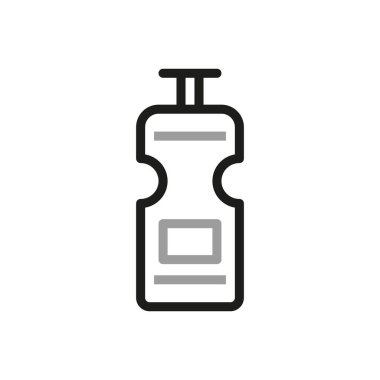 Golf ikonunun basit taslağı. Doğrusal biçim simgesi golf çantası.