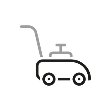 Golf ikonunun basit taslağı. Doğrusal biçim simge çim biçme makinesi.