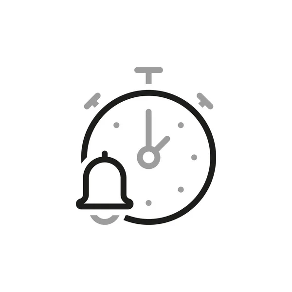 Simple Linear Vector Icon Related Alarm Clock Notification Line Icons — Stock Vector