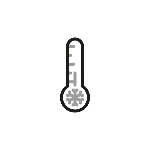 Простой Значок Линейного Вектора Связанный Термометром Иконка Линии Рождестве Элементы — стоковый вектор
